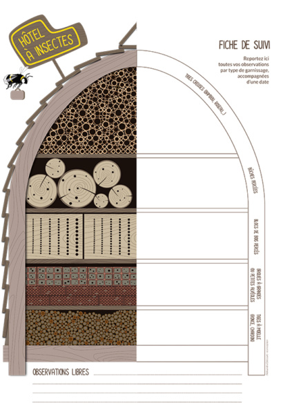 Hotel à insectes - mallette polinisateurs - illustration Aleksandra Delcourt - graphisme écoresponsable